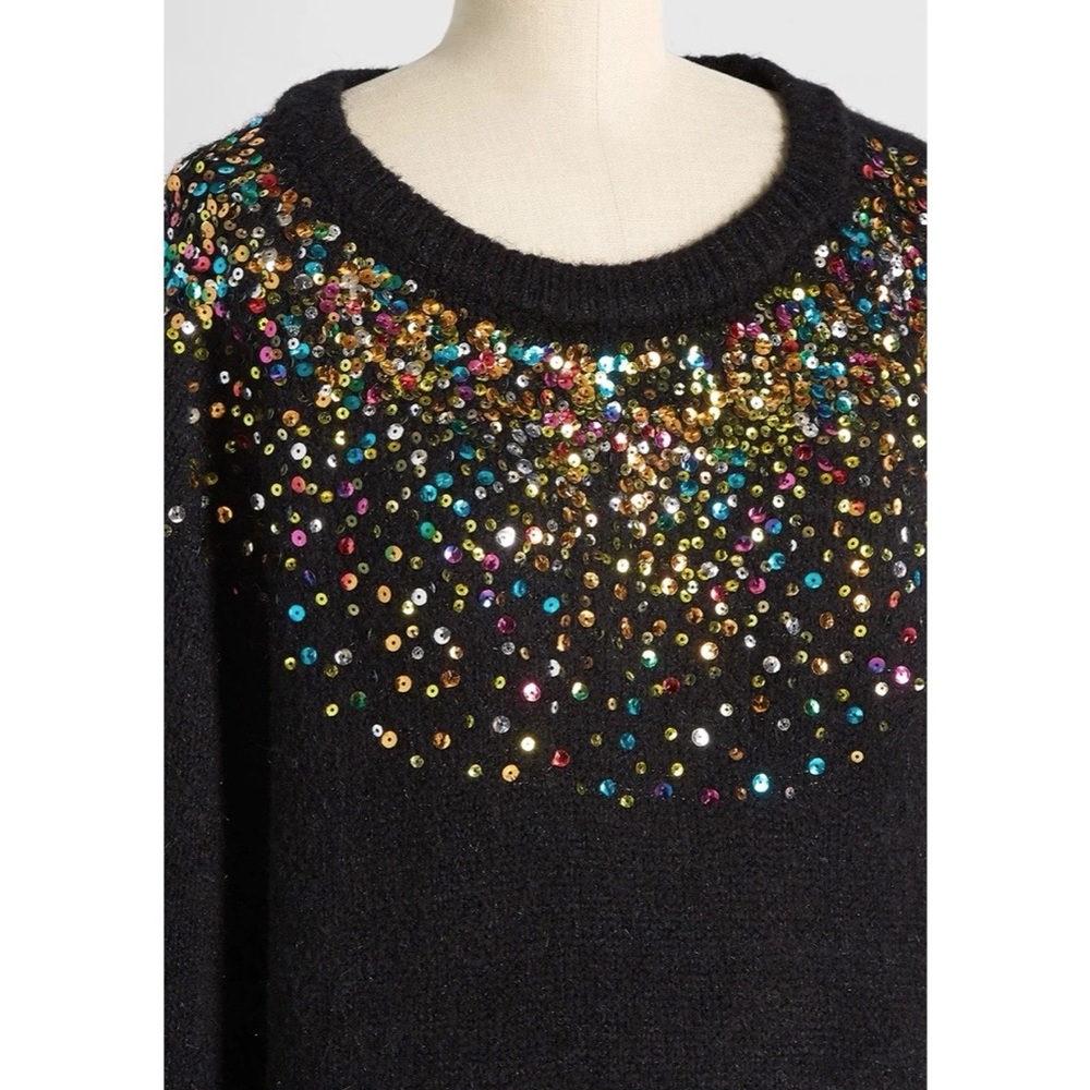 Black Sequin Sweater NWT!
